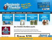 Tablet Screenshot of benfranklinplumbersaustin.com